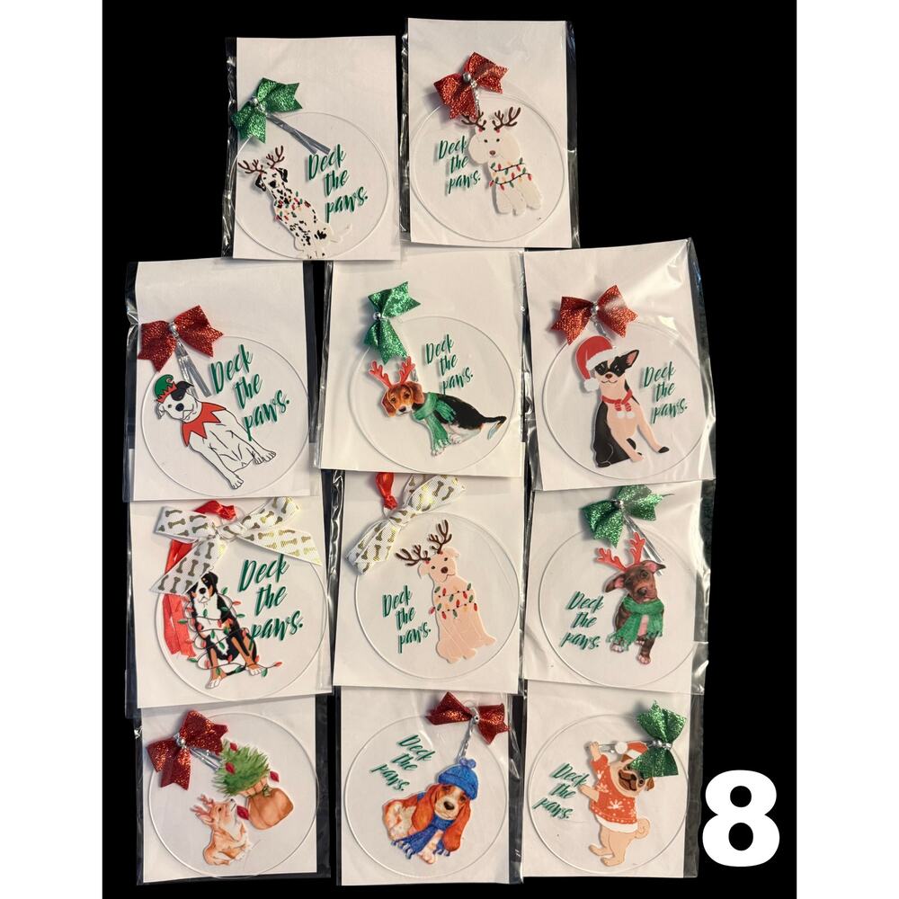 Christmas Dog Themed Prepackaged Ornament Bundles